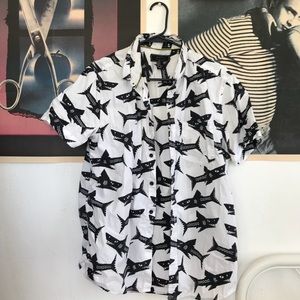 Shark button up shirt